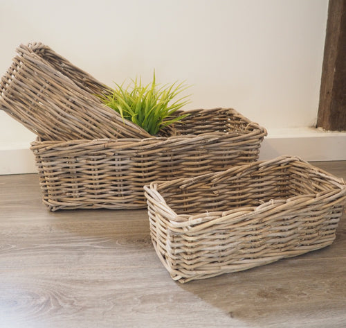 Rectangular Wicker Baskets - Large