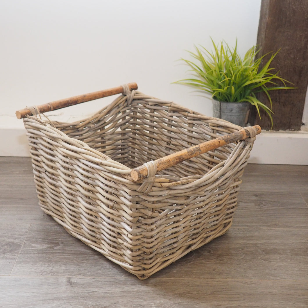 Wicker Basket with Wooden Handles 'Carmona' - Small