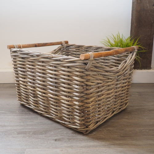 Wicker Basket with Wooden Handles 'Carmona' - Large
