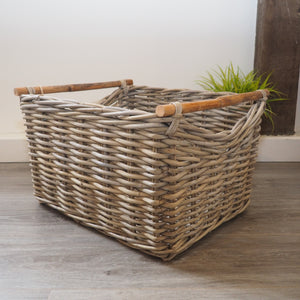 Wicker Basket with Wooden Handles 'Carmona' - Large