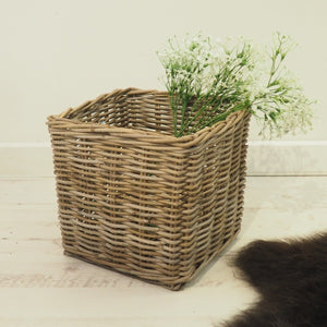 Square Natural Wicker Basket - Medium