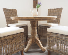 Load image into Gallery viewer, Reclaimed teak dining table 100cm and 4 Kabu chairs side view
