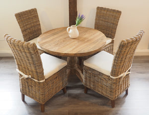Reclaimed teak dining table and 4 Kabu chairs