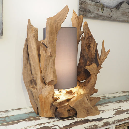 Rustic Wood Table Lamp - Bion