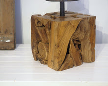 Load image into Gallery viewer, Rustic Wood Pillar Candle Holder - Frida (Square)