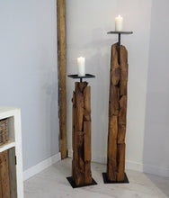 Load image into Gallery viewer, Extra Tall Reclaimed Wood Pillar Candle Holder