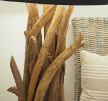 Load image into Gallery viewer, Close-up of Teak Root Floor Lamp with natural driftwood texture