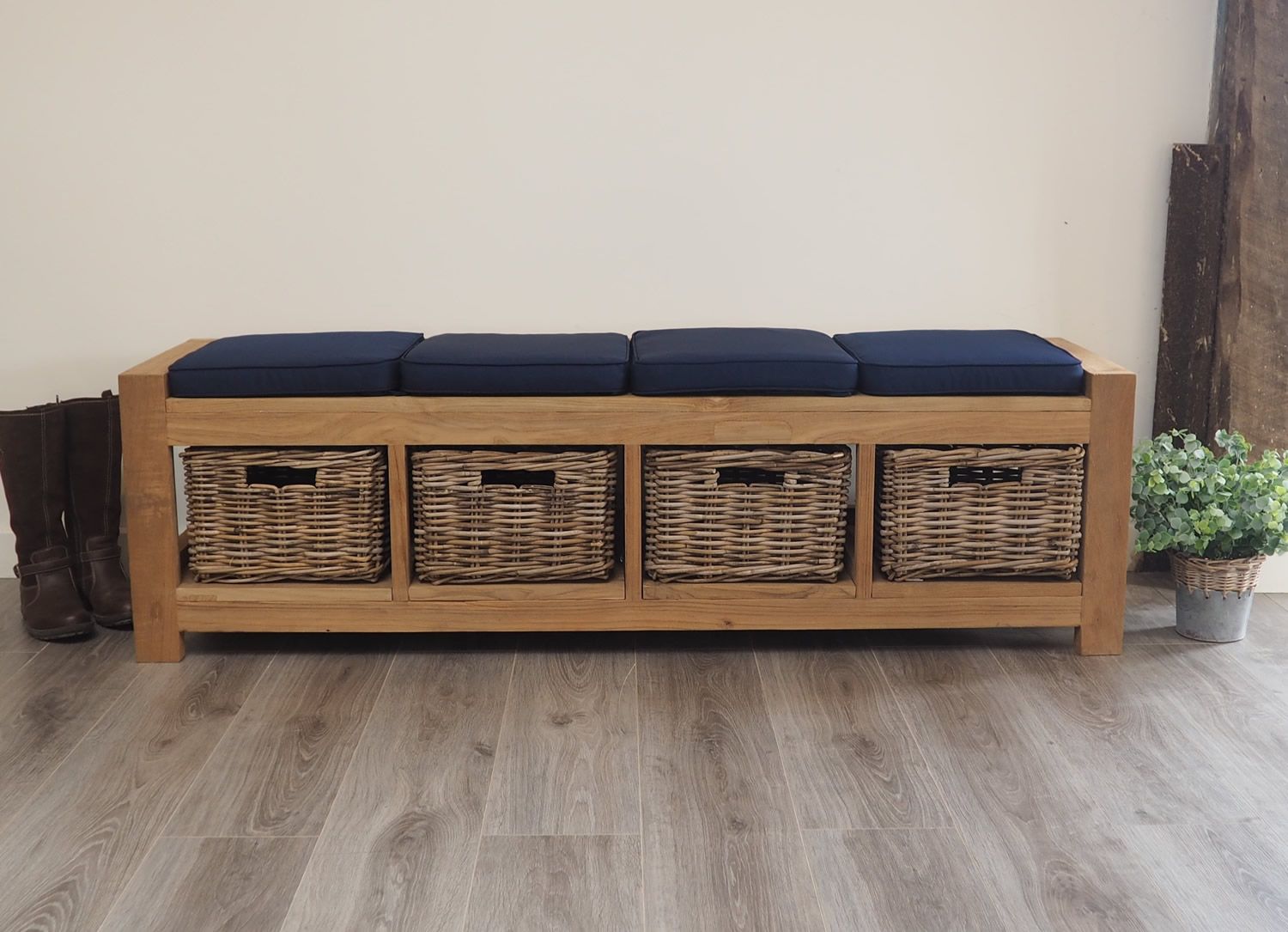 Stackable Storage Bench Oxford 60w Storage Bench With Four Baskets MOOOEHYM Button Upholstered