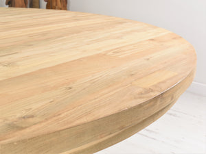 180cm Reclaimed Teak dining table close up view.