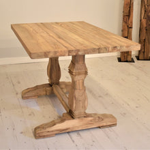 Load image into Gallery viewer, 120x80cm rectangular reclaimed teak dining table with natural wood grain