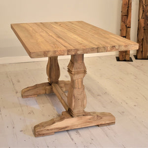 120x80cm rectangular reclaimed teak dining table with natural wood grain