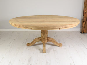 180cm Round reclaimed teak dining table