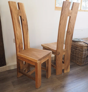 Versatile solid wood chair for rustic and contemporary styles