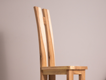 Load image into Gallery viewer, Handcrafted suar wood chair for modern dining. Unique H-back design dining chair made from solid wood.