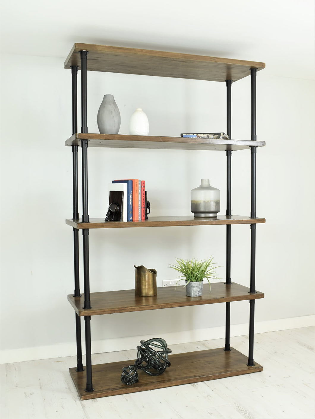 Vintage industrial style shelving 120cm wide.