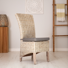 Load image into Gallery viewer, Handwoven Kubu rattan chair with removable cushion